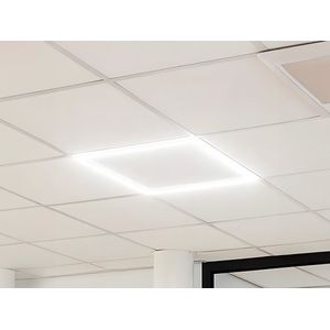2X Linear LED Paneel - Dimbaar - Vierkant - Warm witlicht 3000K - Geschikt voor Ophangset, Opbouwframe & Systeemplafonds - Verlichtige rand - 36W 100lm/W - Duurzaam en Energiebesparend