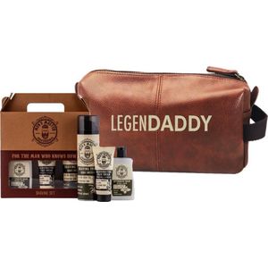 Cadeau voor hem - Toilettas Legendaddy - Shaving Set - Scheerset - Papa - Vader