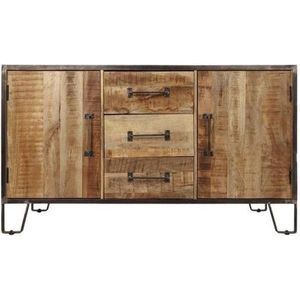 Industriële Kast van Mangohout - Sideboard - Mangohout - Dressoir - Zijtafel - Kast - Industriële Kast - Dressoir van Mangohout - Industrieel - Industrieel Dressoir - Robuuste Kast - Landelijk - 150 cm Breed