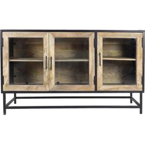 Industrieel Dressoir van Mangohout - Mangohout - Dressoir - Zijtafel - Kast - Sideboard - Kast Mangohout - Industriële Kast - Dressoir van Mangohout - Industrieel - Industrieel Dressoir - Robuuste Kast - Landelijk - 140 cm Breed