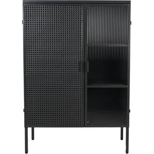 Industriële Kast van Metaal - Vitrinekast - Opbergkast - Dressoir - Metaal - Grijs - 80 cm