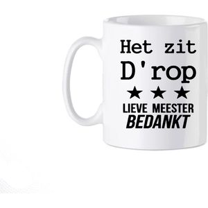 Bedrukte Beker Mok Bedankt Meester  Spreuk Cadeau Geschenk Gepersonaliseerde  School Schoolverlaten Afscheid Verjaardag Spreuken Spreuk Quoten Quote Tekst Handgemaakt