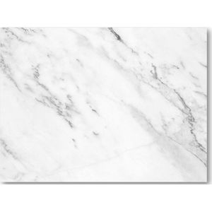 White Marble - Wit Marmer Patroon - 40x30 Canvas Liggend - Minimalist