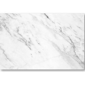 White Marble - Wit Marmer Patroon - 90x60 Canvas Liggend - Minimalist