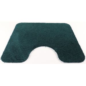Set: WC mat 50x60 met uitsparing 21cm en Badkamermat 50x70 Soft donker groen antislip