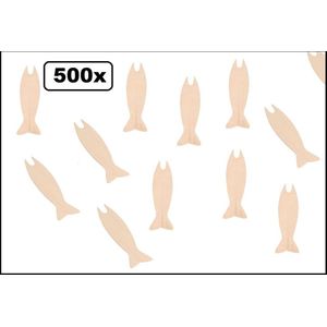 500x Vis vorkje 95mm hout - Eten visje restaurant take away kibbeling toast