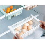 Koelkast organizer- Uitschuifbaar- 1 stuk- Wit- Koelkast Lade- Opbergbakje- Koelkast bakjes- Plastic- Koelkast bewaardoos