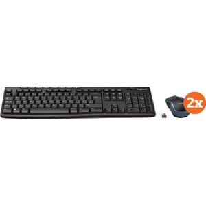 Logitech MK270 Draadloos Toetsenbord en Muis QWERTY 2-Pack