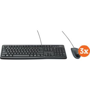 Logitech MK120 Toetsenbord en Muis QWERTY 3-Pack