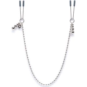 Fifty Shades At My Mercy - Tepelklemmen Met Ketting - Zilver