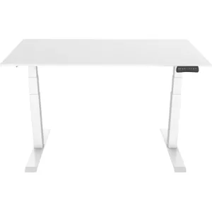 Agilestic In hoogte verstelbaar bureau 120 x 60 cm, stabiel bureau met elektrische hoogteverstelling en handmatige bediening met geheugen, ergonomisch bureau om staand of zittend te werken, zwart
