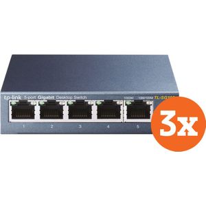 TP-Link TL-SG105 3-Pack (5 ports), Netwerkschakelaar