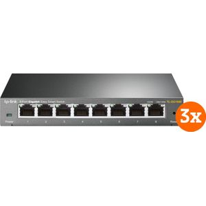 TP-Link - TL-SG108E - Netwerkschakelaar - 3-Pack - 8 Havens