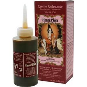 Henne Color creme Auburn / donkerrood uitwasbare haarkleuring op henna basis 90 ml