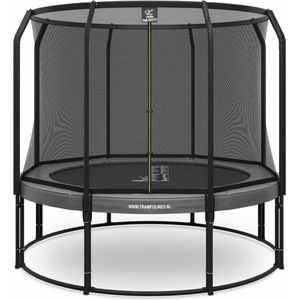 Magic Circle Pro - Trampoline met veiligheidsnet - ø 305 cm - Grijs - Ronde trampoline met net - Buitenspeelgoed