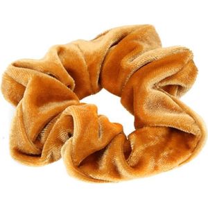 Scrunchie Velvet Okergeel - haarwokkel - Haarelastiek - Haaraccessoire (1 stuk)