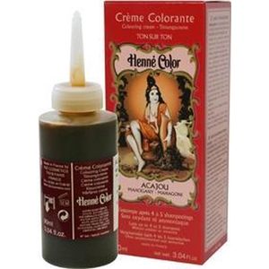 Henne Color Crème Colorante Acajou / Rood uitwasbare haarkleuring op henna basis 90 ml