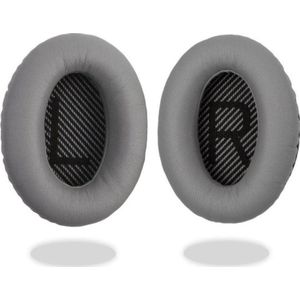 Lederen Set Oorkussens Geschikt Voor Bose Koptelefoon QuietComfort 35, QC35/QC35II/QC45/QC25/QC2/QC15/Soundtrue/Soundlink Around-Ear II AE2 headphones, Vervangende Kussens Voor Hoofdtelefoon - Grijs - 1 Paar