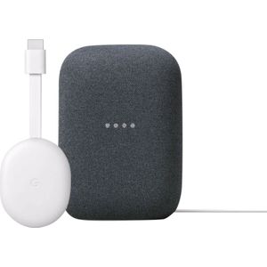 Google Chromecast 4K met Google TV + Google Nest Audio Chalk