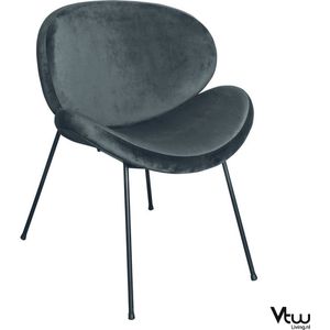Vtw Living - Luxe Stoel - Design Stoel - Zwart - Antraciet - 61 cm