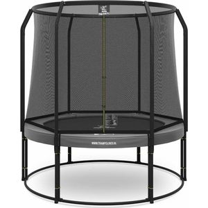 Magic Circle Pro - Trampoline met veiligheidsnet - ø 251 cm - Grijs - Ronde trampoline met net - Buitenspeelgoed