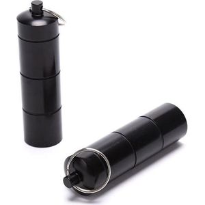 Pillendoosje | 3 vakjes | Zwart | Sleutelhanger | onderweg