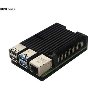 Raspberry Pi 4B 4GB Starter Kit met actieve heatsink case - 32 GB Micro SD kaart - Volledig voorgeïnstalleerd met Raspbian desktop