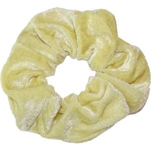 Scrunchie Velvet Yellow Green - haarwokkel - Haarelastiek - Haaraccessoire (1 stuk)