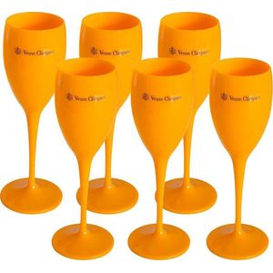 6x Veuve Clicquot champagneglazen (Oranje)
