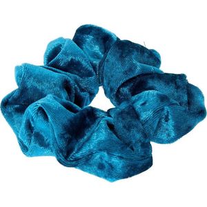 Scrunchie Velvet Turquoise Blue - haarwokkel - Haarelastiek - Haaraccessoire (1 stuk)
