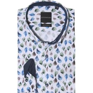 Lange Mouw Overhemd - Wit - Heren - 100% Katoen - Regular Fit