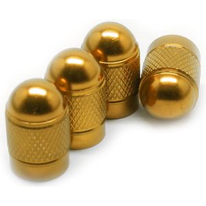 TT-products ventieldoppen Gold Bullets aluminium 4 stuks goud - auto ventieldop - ventieldopjes