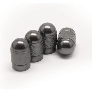 TT-products Ventieldoppen Grey Bullets aluminium 4 stuks grijs - auto ventieldop - ventieldopjes