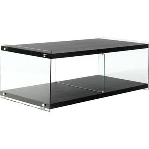 MLK - Tv-meubel - Zwart - Glas- MDF - ca. 120cm (L) x 60cm (B) x 45cm (H)
