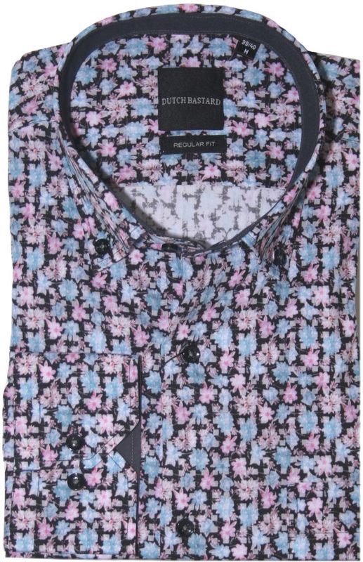 Dutch Bastard - 2425070-r3 - Heren Overhemd - Allover Dessin - Regular Fit - 100% Katoen