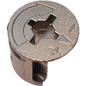 Excentrische verbinder 15x12,5mm - vernikkeld