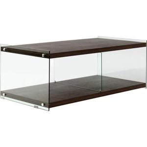 MLK - Tv-meubel - Bruin - Glas- MDF - ca. 120cm (L) x 60cm (B) x 45cm (H)