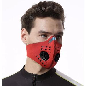 hoge kwaliteit Masker ROOD incl. 1 x filter Voor Op De Fiets Of Motor - Ademend Ventielmasker - Fijnstof Mondkapje sportmask