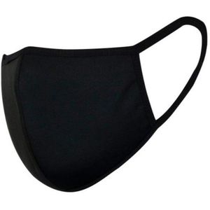 Mondneusmasker Katoen Zwart Wasbaar/Herbruikbaar - per set (2 stuks)