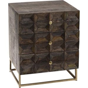 Luxe Nachtkastje van Mangohout - Mangohouten kast - Dressoir - Kast - Kastje - Industrieel - Landelijk - Cabinet - Sfeer - Luxe - Premium - 55 cm hoog