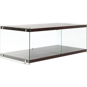 MLK - Tv-meubel - Donker bruin - Glas- MDF - ca. 120cm (L) x 60cm (B) x 45cm (H)