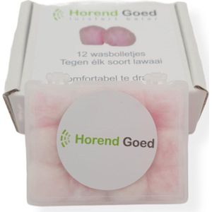 Horend Goed | Wasbolletjes voor in het oor | Gehoorbescherming | 12 stuks | roze | tegen elk soort lawaai