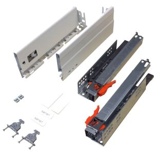 Ladegeleider soft-close volledig uittrekbaar - 350mm -Inclusief zijwanden - Wit