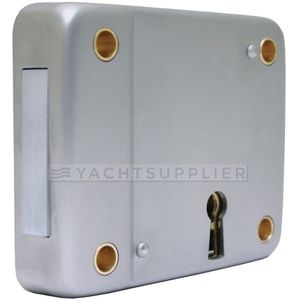 Oplegkastslot Klavier met tweetoers blokschoot - Rechts naar binnen draaiend - Mat RVS 304 (Inox A2) - N-110601