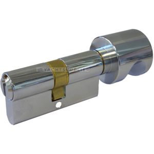 Knopcilinder K30/60mm Messing gepolijst chroom Zeewaterbestendig met nieuw zilveren sleutels