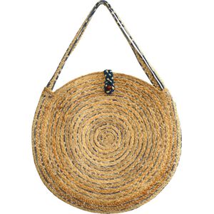 Jute tas - ronde strandtas - festivaltas - 45 cm - handgemaakte tas - Cala Bassa 3