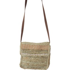 Jute tas - vierkante strandtas - festivaltas - 20x20 cm - handgemaakte tas - Mybag123