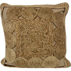 Mycha Ibiza - jute - sierkussen - gevlochten - Boho kussen - 45x45 cm - Jute J5