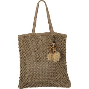Mycha Ibiza - tas - khaki - jute - shopper - 40x40 cm - strandtas