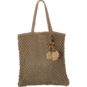 Mycha Ibiza - tas - khaki - jute - shopper - 40x40 cm - strandtas